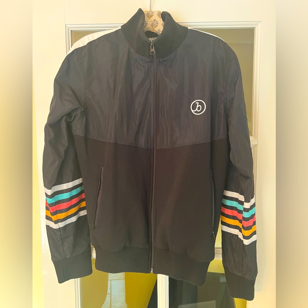 Brand New customized Bomber/track varsity Jacket. Very comfy - size S